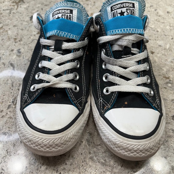 Converse All Star Low Top Sneakers‎ Black Teal Unisex Shoes Size Men's 5 - Picture 4 of 8